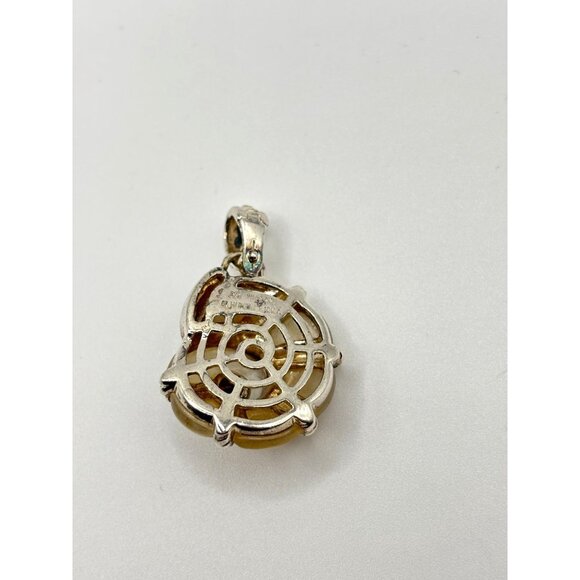 Judith Ripka Sterling Silver Mother Of Pearl Shell Pendant Vintage Design - Picture 2 of 8